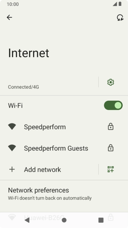 Press the required Wi-Fi network.