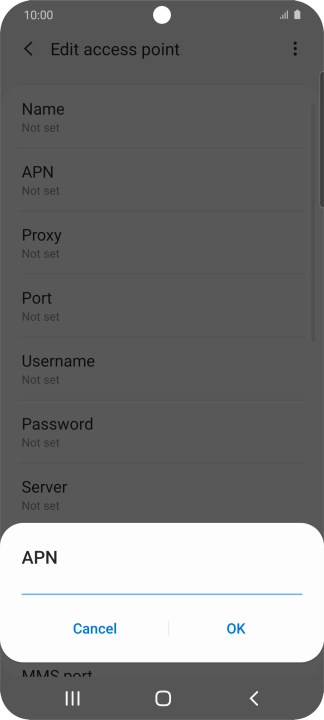 Key in live.vodafone.com and press OK.