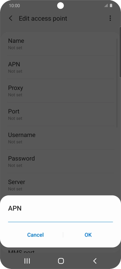 Key in live.vodafone.com and press OK.