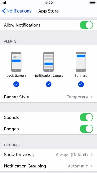 Press the indicator next to 