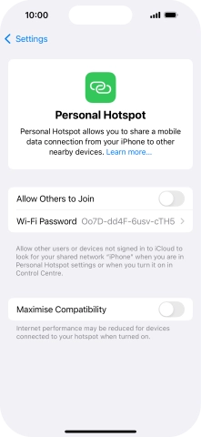 Press Wi-Fi Password and key in the required password.