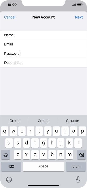 Press Description and key in the required name.