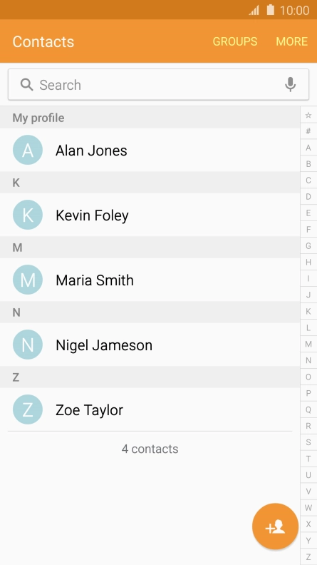 Press the new contact icon.