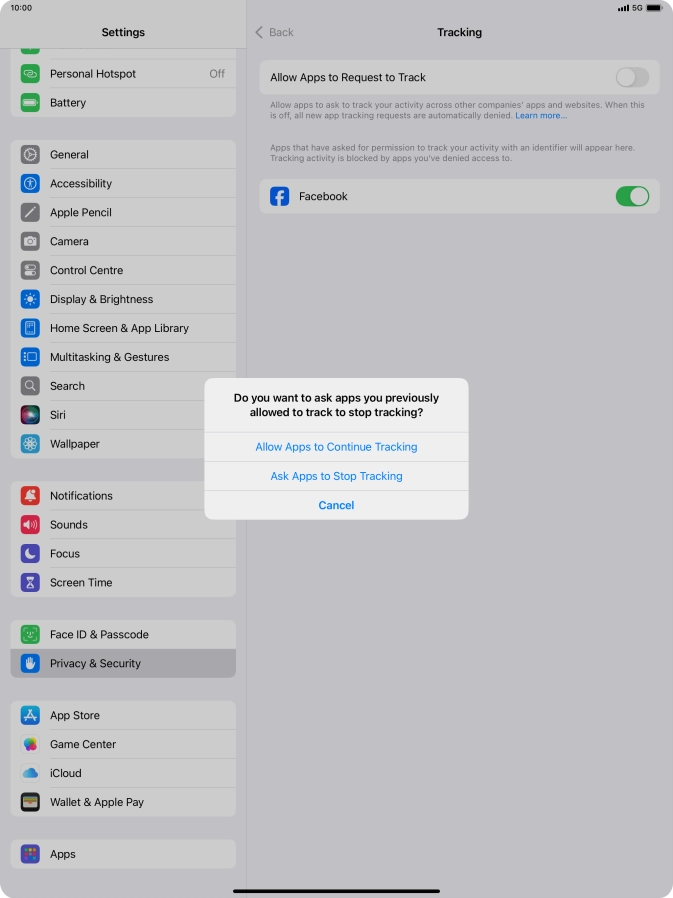 If you turn off the function, press the required setting.