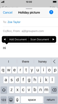 Press Add Document and follow the instructions on the screen to attach a document.