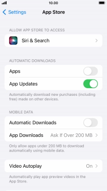 Press the indicators next to the required content types to turn the function on or off.