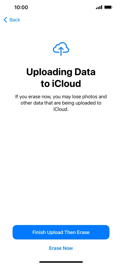 Press the required setting.
