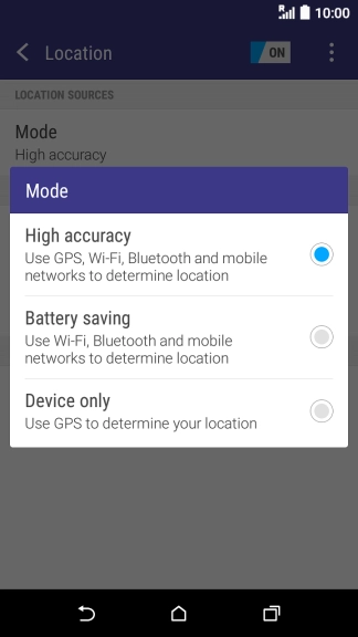 If you select High accuracy, your phone can find your exact position using GPS satellites.