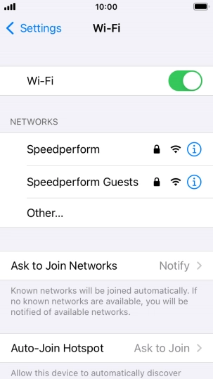 Press the required Wi-Fi network and key in the password for the Wi-Fi network.