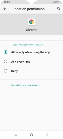 Press the required setting. Press the required setting.
