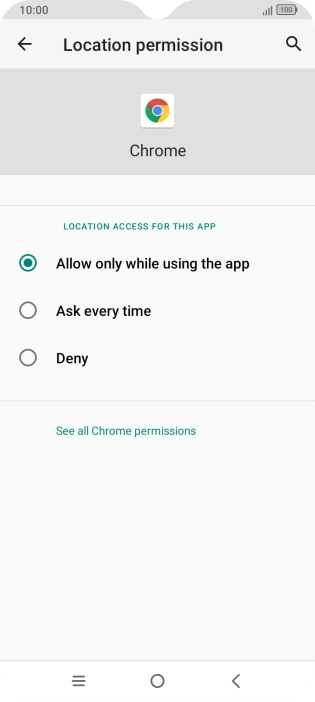 Press the required setting. Press the required setting.