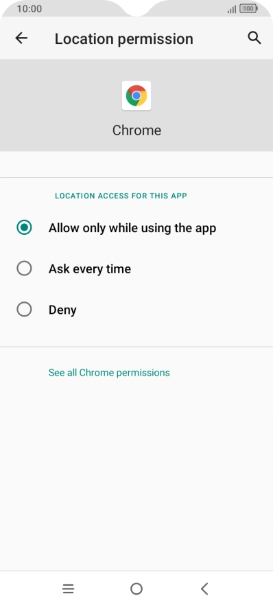 Press the required setting. Press the required setting.