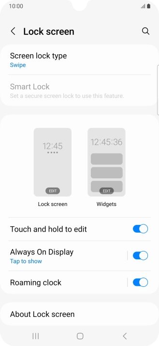 Press Screen lock type.