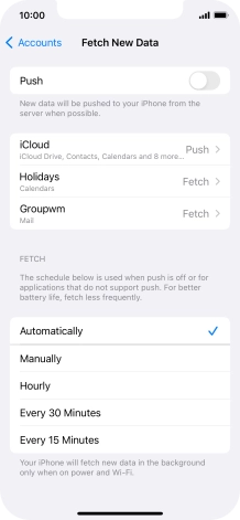 If you turn off the function, press the required setting.
