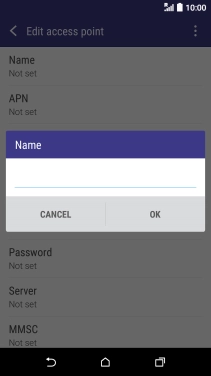 Key in Vodafone Internet and press OK.