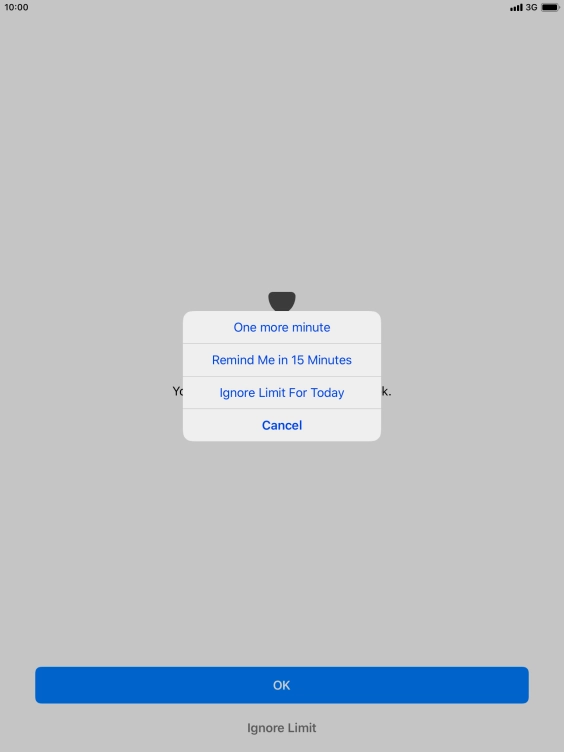 Press the required setting.