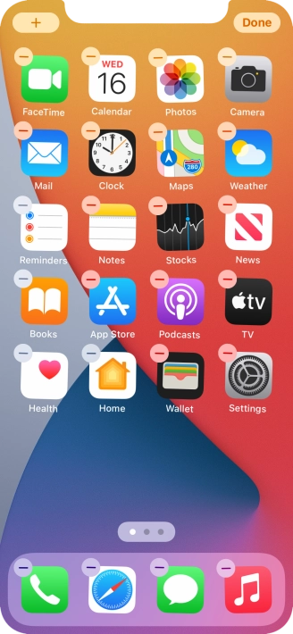 Press the home screen icon.
