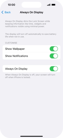 Press the indicator next to 