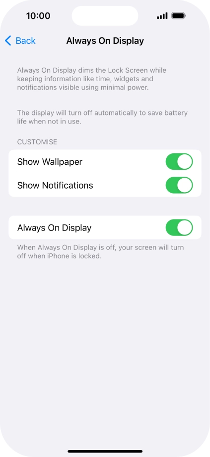Press the indicator next to 