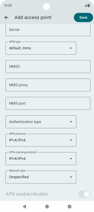 Press the drop down list next to 