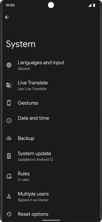 Press System update. If a new software version is available, it's displayed. Follow the instructions on the screen to update the phone software.