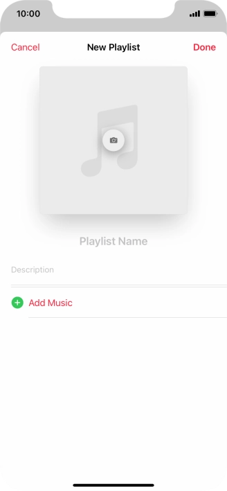 Press the text input field and key in a name for the playlist.