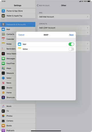 Press Save. Your email account has now been set up. To select more settings for incoming and outgoing server, proceed with the following steps.