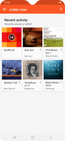 Slide your finger right starting from the left side of the screen.