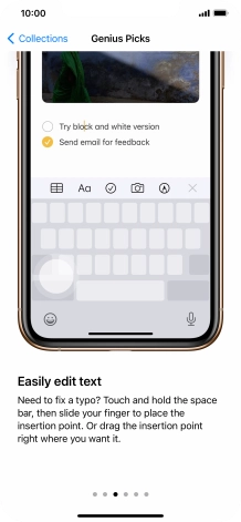 Slide your finger upwards starting from the bottom of the screen to return to the home screen.