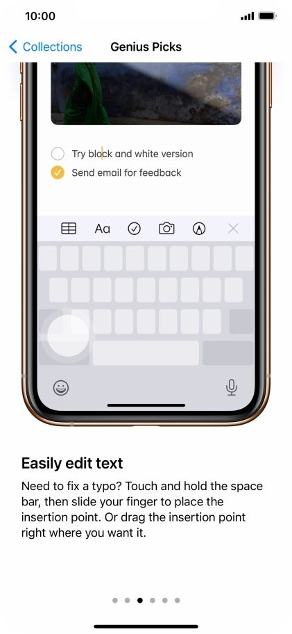 Slide your finger upwards starting from the bottom of the screen to return to the home screen.