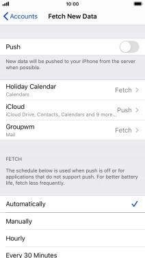 If you turn off the function, press the required setting.