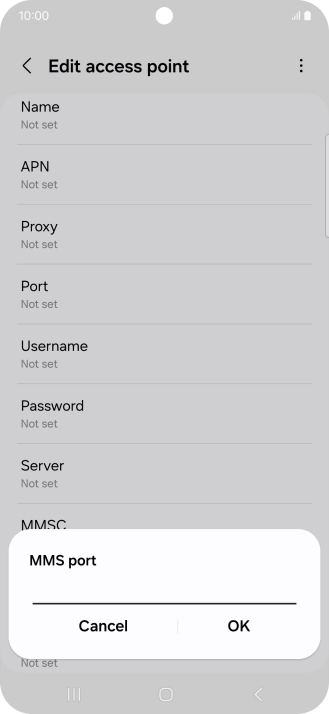 Key in 8080 and press OK.