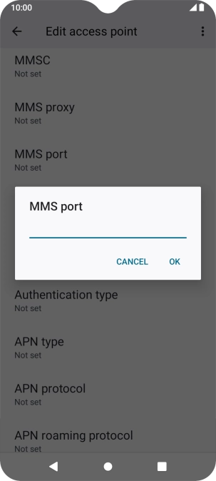 Key in 8080 and press OK.