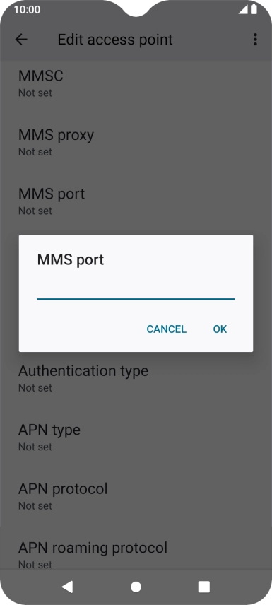 Key in 8080 and press OK.