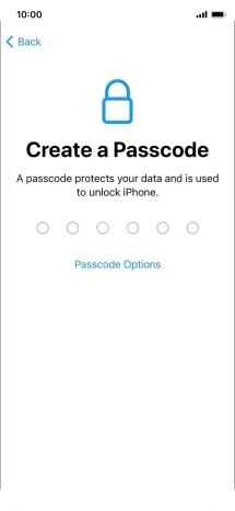 Press Passcode Options.