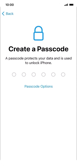 Press Passcode Options.