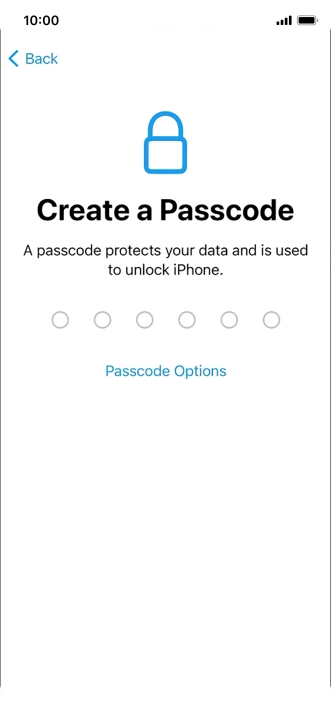 Press Passcode Options.