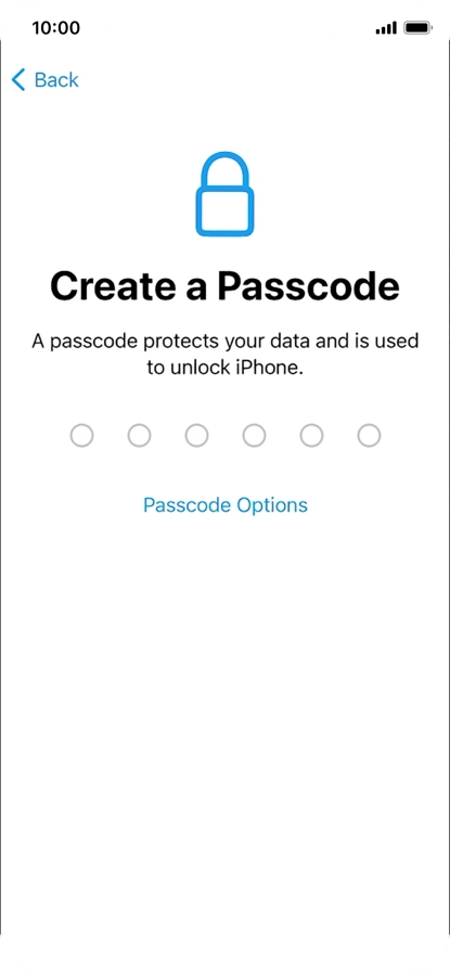 Press Passcode Options.