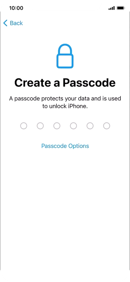Press Passcode Options.