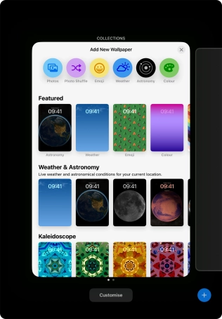 Press the required category and follow the instructions on the screen to select the required background image.
