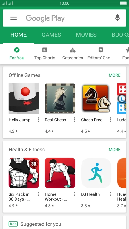 Press the search field.