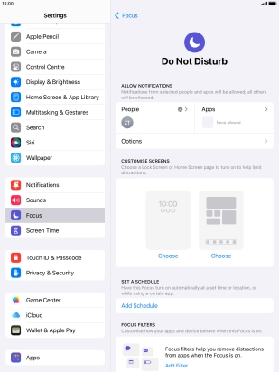 Press People and follow the instructions on the screen to select which contacts you would like to receive calls and notifications from when Do Not Disturb is turned on.