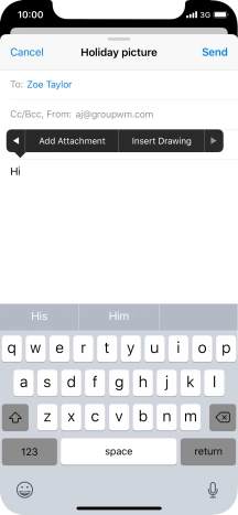 Press Add Attachment and follow the instructions on the screen to attach a document.