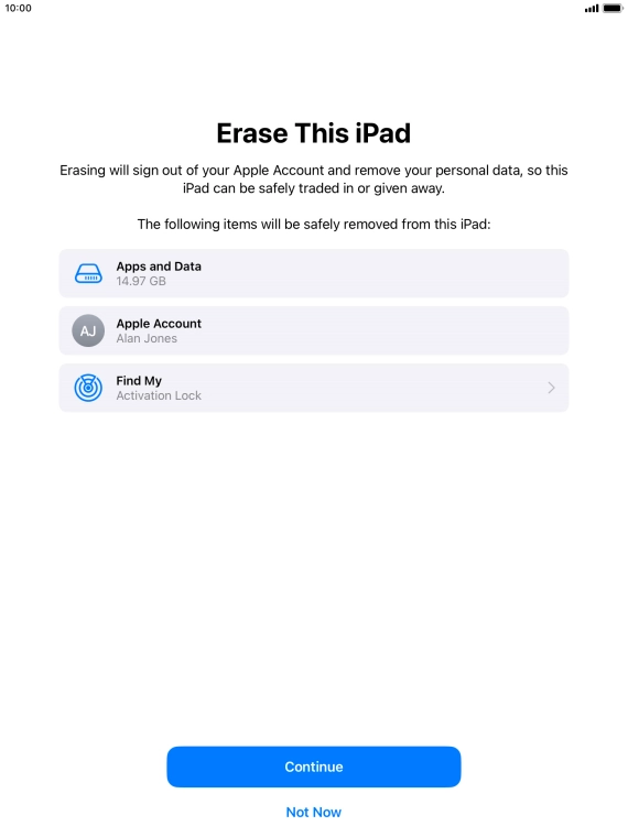 Press Continue. Press Continue.
