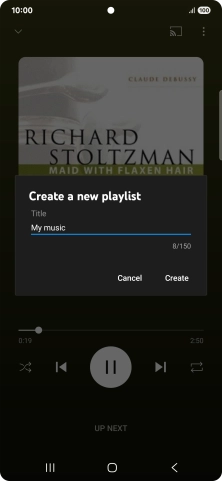 Key in a name for the playlist and press Create.