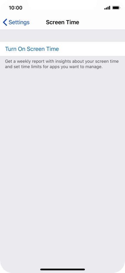Press Turn On Screen Time.