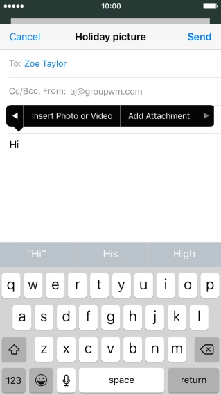 Press Add attachment and follow the instructions on the screen to attach a document.