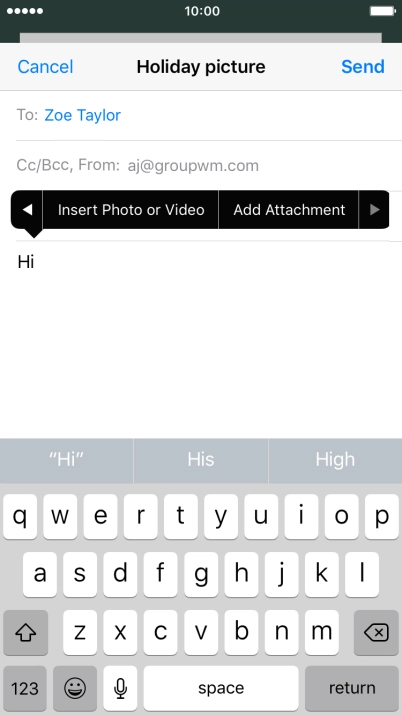 Press Add attachment and follow the instructions on the screen to attach a document.