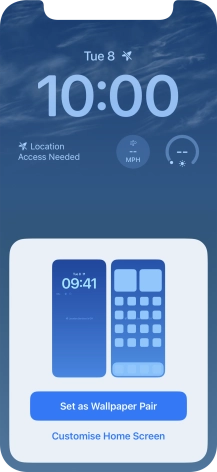 To use the same colour theme on the home screen, press Set as Wallpaper Pair.