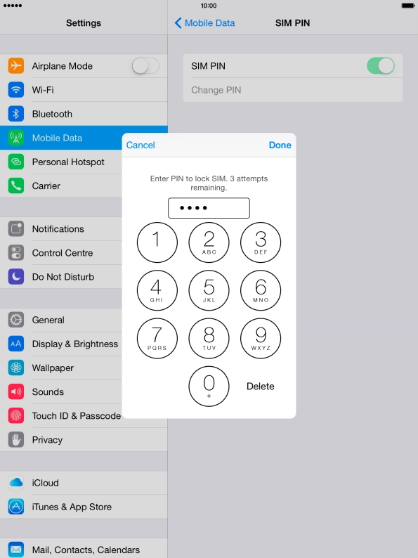 Key in your PIN and press Done.